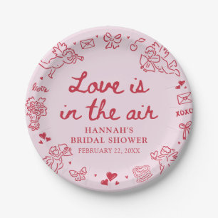 Assiettes En Carton Fête de mariage rose Saint Valentin l'amour est da