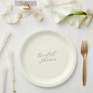 Assiettes En Carton Fête de mariage simple couleur ivoire