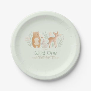 Assiettes En Carton Fête de naissance d'animaux de la forêt genre neut