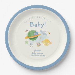 Assiettes En Carton Fête de naissance d'astronaute de vaisseau spatial