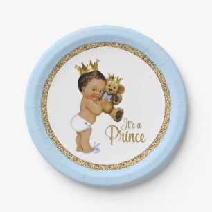 Assiettes En Carton Fête de naissance d'un bébé prince ethnique avec o