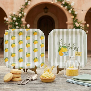 Assiettes En Carton Fête de naissance genre neutre Amalfi Italien Citr