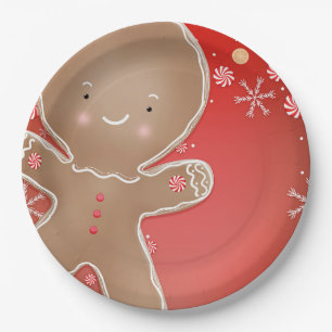 Assiettes En Carton Fête de Noël au cookie pain d'épice menthe poivrée