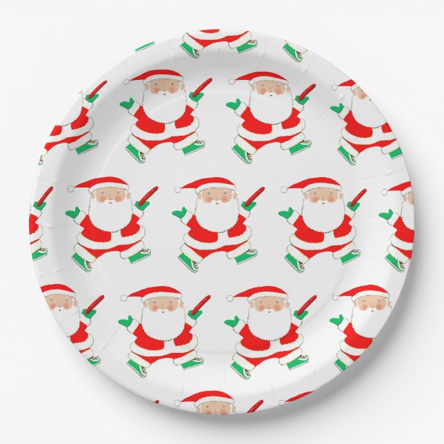 Assiettes En Carton Fête de Noël de disc golf (Devant)