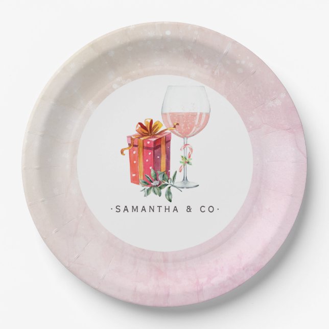 Assiettes En Carton Fête de Noël de film rétro (Devant)