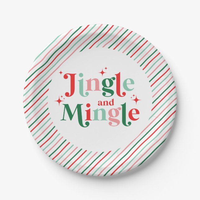 Assiettes En Carton Fête de Noël de Jingle et Mingle (Devant)