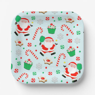 Assiettes En Carton Fête de Noël de pickleball