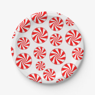 Assiettes En Carton Fête de Noël de sucrerie de menthe poivrée joye