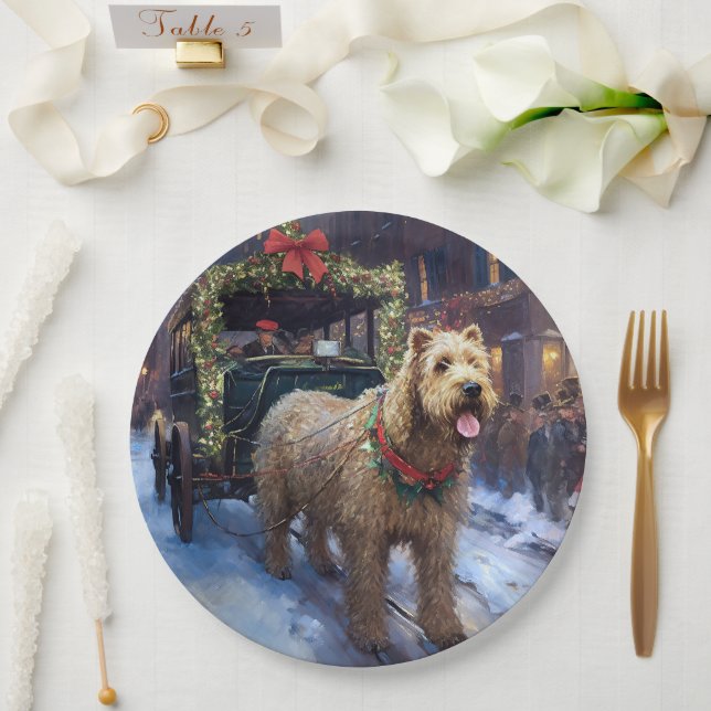Assiettes En Carton Fête de Noël de Wheaten Terrier (Mariage)