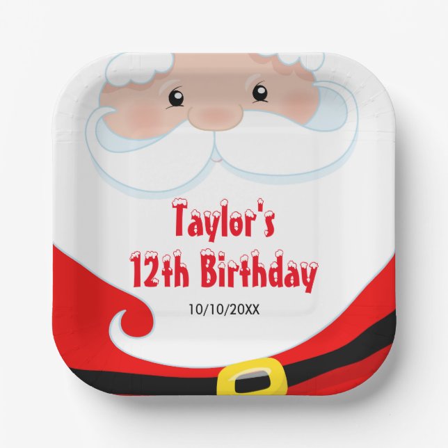 Assiettes En Carton Fête de Noël du Père Noël (Recto)