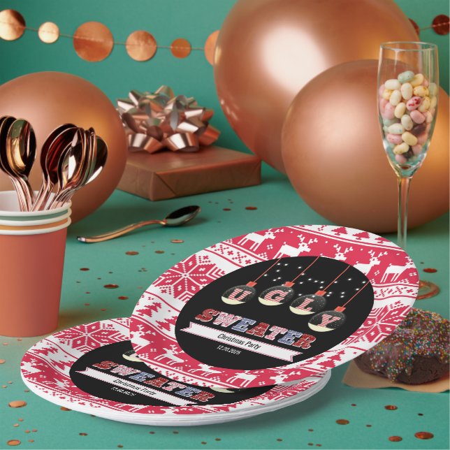 Assiettes En Carton Fête de Noël moche (Multi)