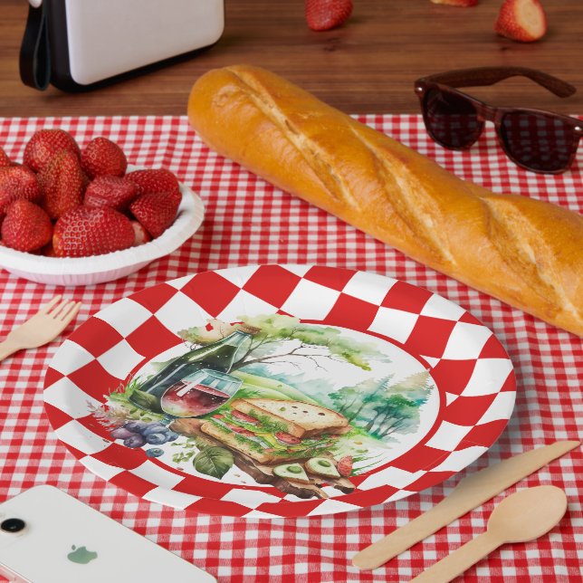 Assiettes En Carton fête de pique-nique mignonne (Pique-nique)