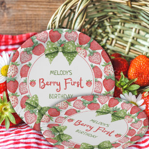 Assiettes En Carton Fête de premier anniversaire de Berry aux fraises