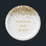 Assiettes En Carton Fête de remise de diplôme personnalisée en blanc e<br><div class="desc">Assiette en papier personnalisée pour fête de remise de diplôme, rondes à paillettes blanches et or, célébration scintillante 2024, promotion personnalisée de 2025, diplômé doctorat lycée université, licence soins infirmiers diplôme universitaire 2026, master mba droit docteur, infirmière praticienne enseignante cpa md, faveur de doctorat ingénieur jd mpa, assistant médical de...</div>
