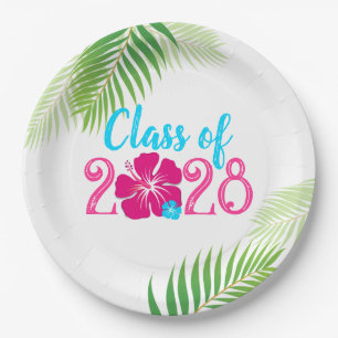 Assiettes En Carton Fête de remise des diplômes Luau Tropical Classe 2