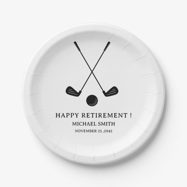 Assiettes En Carton Fête de retraite de golf  (Devant)