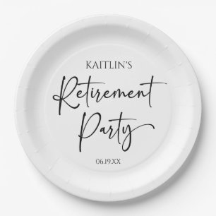 Assiettes En Carton Fête de retraite élégante moderne minimaliste