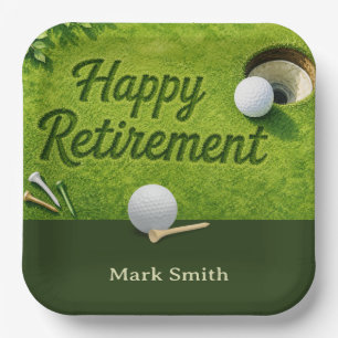 Assiettes En Carton Fête de RETRAITE GOLF sur le green