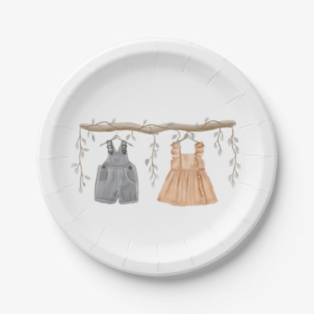 Assiettes En Carton Fête de révélation du sexe, Il ou Elle, Fourniture (Devant)