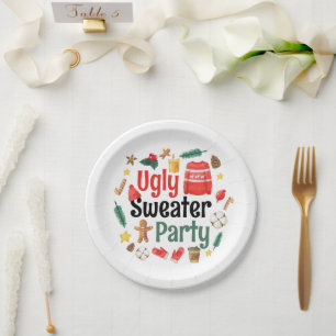 Assiettes En Carton Fête de T-shirt Moche Aquarelle