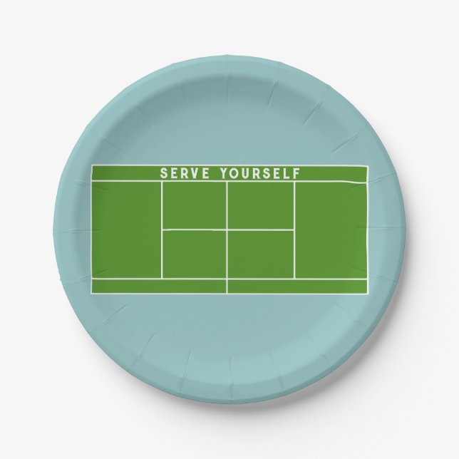 Assiettes En Carton Fête de tennis (Devant)