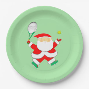 Assiettes En Carton Fête de tennis de vacances