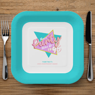 Assiettes En Carton Fête des années 90 Comme c'est 1995 30e fête d'ann
