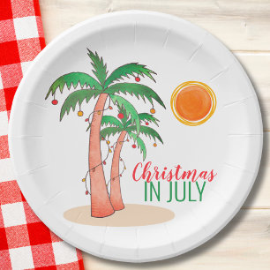 Assiettes En Carton Fête des arbres de Noël en juillet