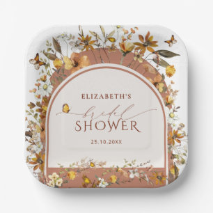 Assiettes En Carton Fête des mariées Arch Fleur sauvage Boho Terracott