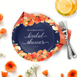Assiettes En Carton Fête des mariées Blue et Golden Poppy de la Marine<br><div class="desc">Élégante Plaques et Bowls en Papier à Fête des mariées de Pavot Doré avec notre typographie chic et vos détails personnalisés. Idéal pour un séjour moderne,  boho,  rustique ou chic. Veuillez nous contacter à cedarandstring@gmail.com si vous avez besoin d'aide pour la conception ou les produits correspondants.</div>