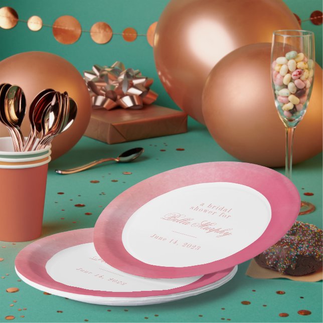 Assiettes En Carton Fête des mariées Bright Boho Ombre (Multi)