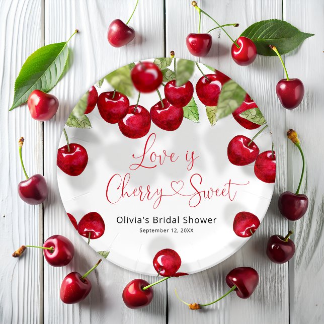 Assiettes En Carton Fête des mariées cerise (Créateur téléchargé)