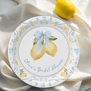 Assiettes En Carton Fête des mariées citron floral italien Bow