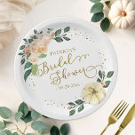 Assiettes En Carton Fête des mariées d'automne de Citrouille floral de<br><div class="desc">Jolie aquarelle fleurie pêche, plaque de papier de douche citrouille sur le thème de la chute. Facile à personnaliser avec vos détails. Contactez-moi par conversation si vous avez des questions sur l'oeuvre ou avez besoin d'une personnalisation. VEUILLEZ NOTER : Pour obtenir de l'aide sur les commandes, l'expédition, l'information sur les...</div>
