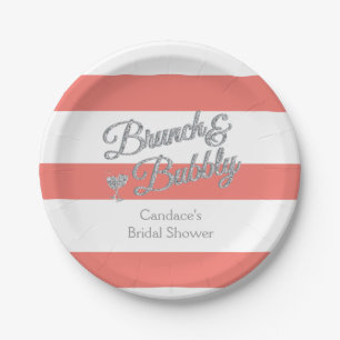 Assiettes En Carton Fête des mariées de brunch et de mousseux 7 pouces