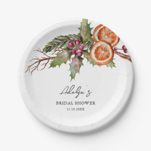 Assiettes En Carton Fête des mariées de couronne de vacances rustique