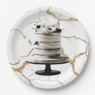 Assiettes En Carton Fête des mariées de gâteau de la catégorie Florale