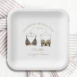 Assiettes En Carton Fête des mariées de lingerie en dentelle noire<br><div class="desc">Black Chic Lace Aquarelle Lingerie Fête des mariées Papier Plaques Vaisselle dispose d'élégants soutiens-gorge en dentelle noire avec votre soirée de lingerie personnalisée, la fête de culotte ou la douche nuptiale dans un script élégant. Personnalisez en modifiant le texte dans les zones de texte fournies. Créé par ©Evco Studio www.zazzle.com/store/evcostudio...</div>