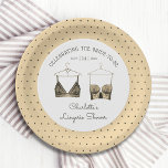 Assiettes En Carton Fête des mariées de lingerie en dentelle noire<br><div class="desc">Black Chic Lace Aquarelle Lingerie Fête des mariées Papier Plaques Vaisselle dispose d'élégants soutiens-gorge en dentelle noire avec votre soirée de lingerie personnalisée, la fête de culotte ou la douche nuptiale dans un script élégant. Personnalisez en modifiant le texte dans les zones de texte fournies. Créé par ©Evco Studio www.zazzle.com/store/evcostudio...</div>