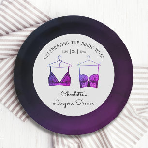 Assiettes En Carton Fête des mariées de lingerie en dentelle noire