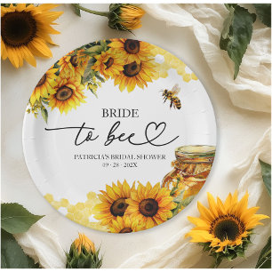 Assiettes En Carton Fête des mariées de tournesol Mariée à Bee