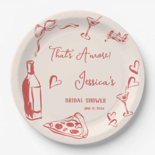 Assiettes En Carton Fête des mariées Doodle tiré à la main C'est pizza