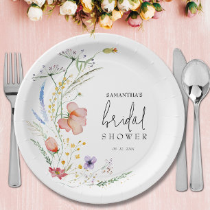 Assiettes En Carton Fête des mariées fleur sauvage