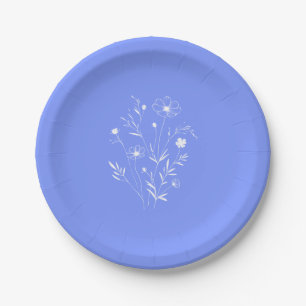 Assiettes En Carton Fête des mariées Fleur sauvage périphérique