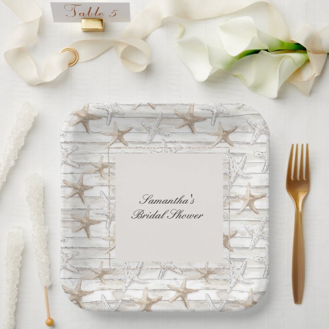 Assiettes En Carton Fête des mariées Ocean Coast View (Mariage)