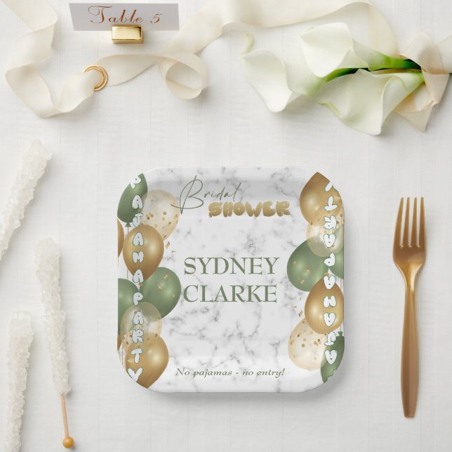 Assiettes En Carton Fête des mariées. Pajama (Mariage)