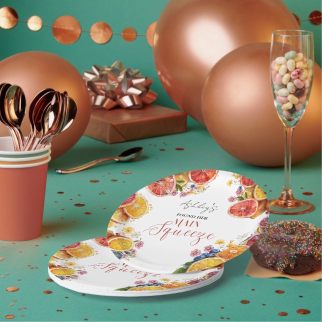 Assiettes En Carton Fête des mariées principale des agrumes (Multi)