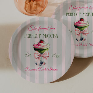 Assiettes En Carton Fête des mariées Retro Strawb Parfaite Matcha Rose