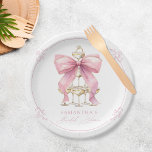 Assiettes En Carton Fête des mariées rose Coquette Bow<br><div class="desc">Plaques de papier Fête des mariées rose Coquette Bow</div>