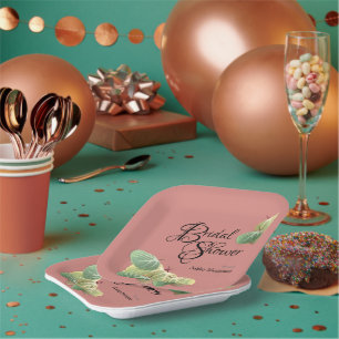 Assiettes En Carton Fête des mariées rustique Tombe Aspen Feuille Oran